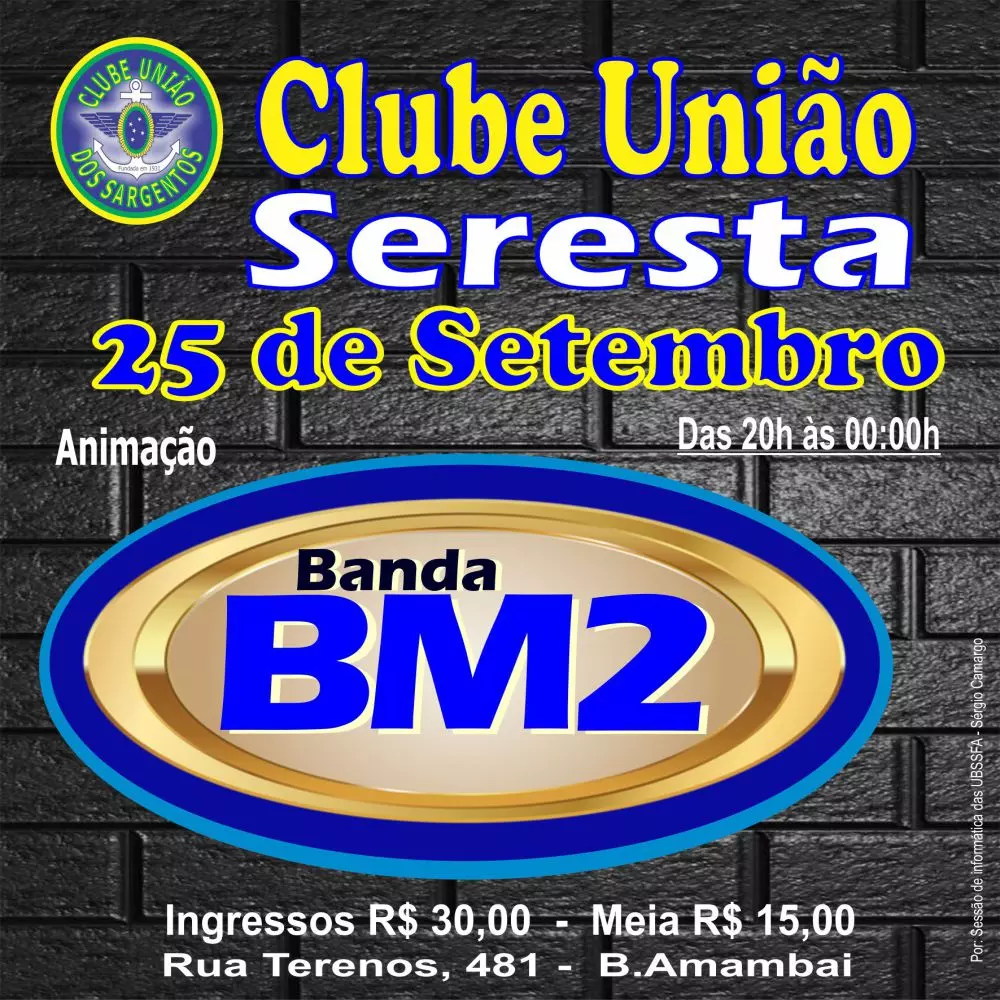 Seresta do Clube União dia 25/09/2024